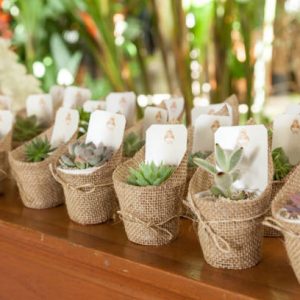 close-up of gifts for party guests.